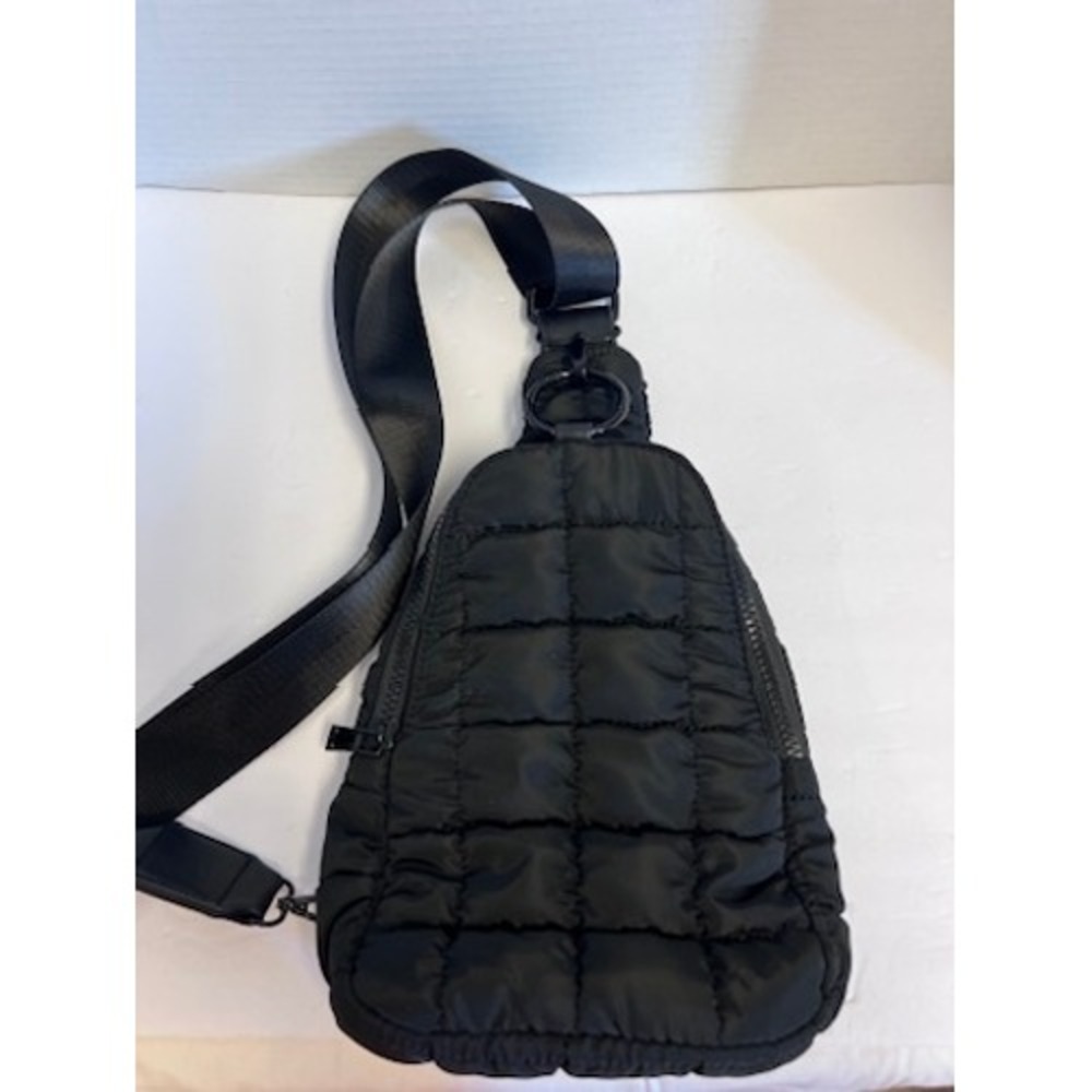 Urban Expressions Black Quilted Puffer Sling Backpack Bag